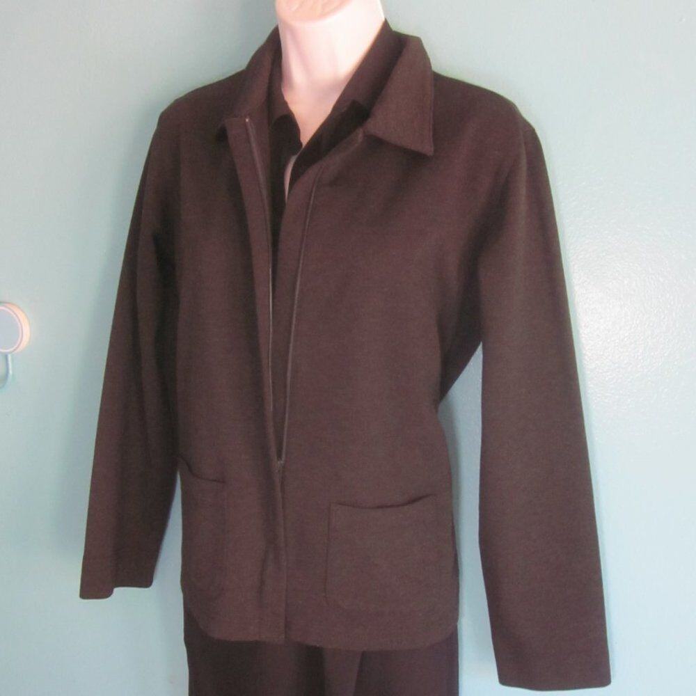 Eddie Bauer Gray Ponte Knit Jacket Size M